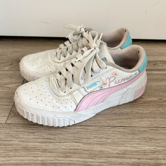 Puma Girl's Cali Spring Sketchbook Perforated Lace Up Chunky Platform Sneakers - Picture 6 of 10